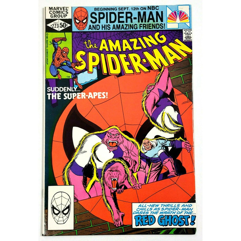 AMAZING SPIDER-MAN # 223 - (1981) THE SUPER APES & RED‎ GHOST APPEARANCE